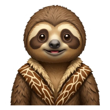 ancient sloth wear animal skin clothes sticker