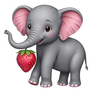 elephant on a strawberry sticker
