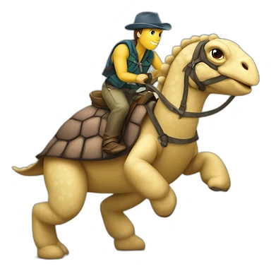 Tortue sur un cheval sticker