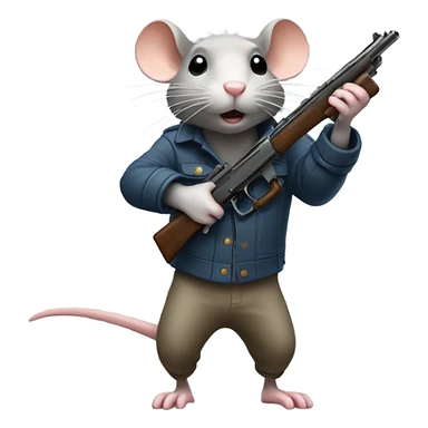 Rat shooting a gun sticker