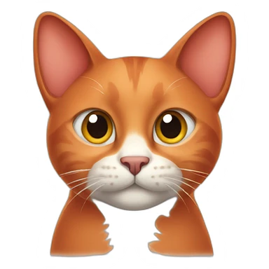 Red cat oriental with big ears and big nose sticker