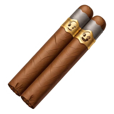 Emoji-style cigar icon, dark brown wrapper, subtle smoke, minimalistic, clean silhouette sticker