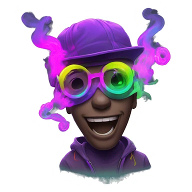 Rave party dancing neon smoking sticker