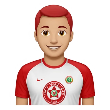 Create a emoji for a widad athletic club fan real t chirt sticker