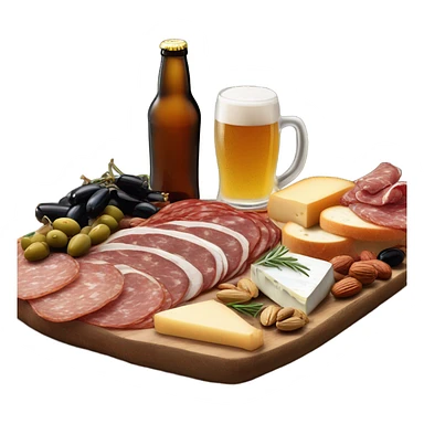 charcuterie with a beer sticker