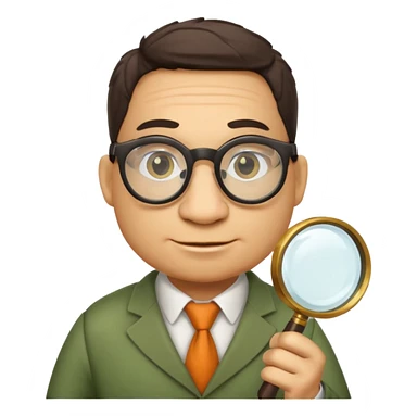 A professor gator with a magnifying glass on a light background sticker