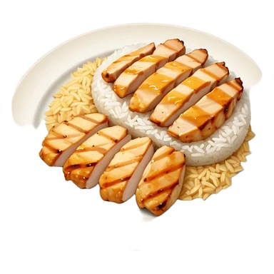 Rice and chicken breast  sticker