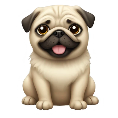 Fluffy pug sticker