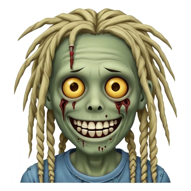 zombie with dreads with braces smiling  sticker