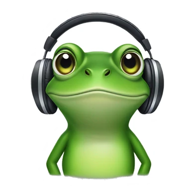 frog with headphones sticker