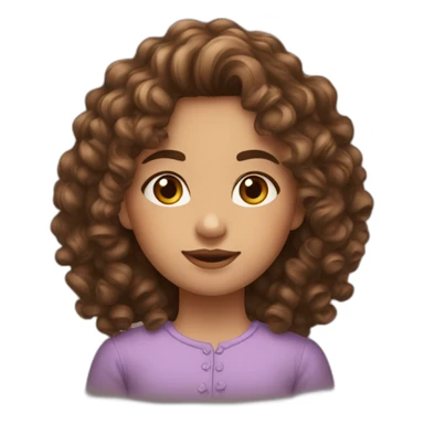 face of midle easten curly tenage girl with medium brown hair in top sticker