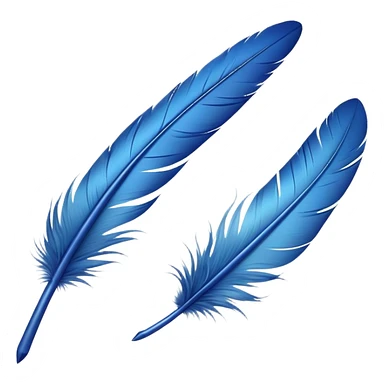 Realistic blue feather sticker