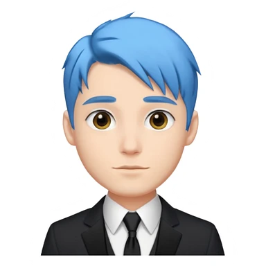 blue hair pastel skinned groom sticker