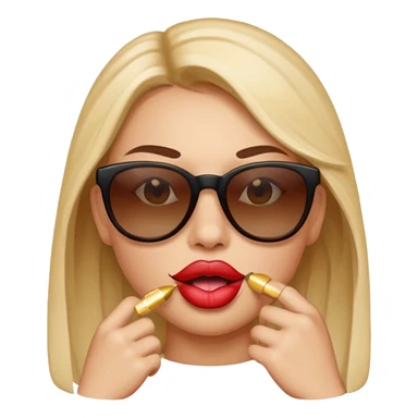 Lip biting with sunglasses on sticker