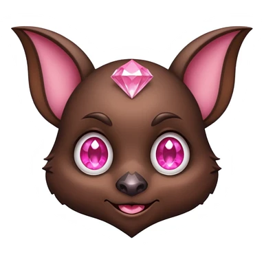 a normal bat witha pink diamond in its forhead, the full bat with his body, the diamond only in the forhead, forhaed not body sticker