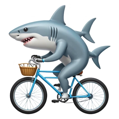 Shark on a bike sticker