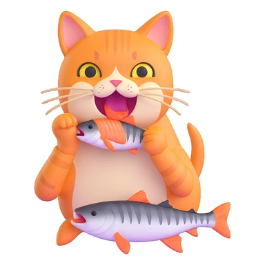 funny Taiwan cat eating fish sticker