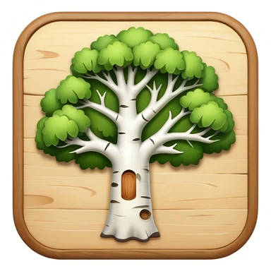 birch wood sticker
