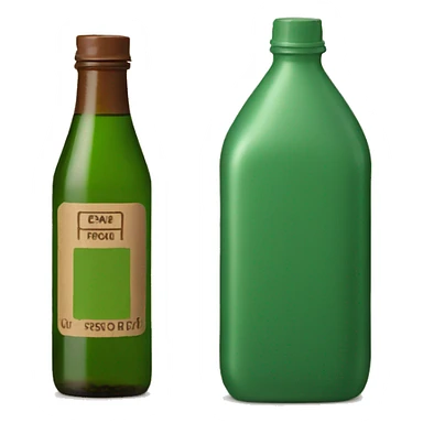 green square bottle with crok and brown label sticker