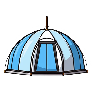 elegant dome tent with panoramic windows and luxury interior sticker