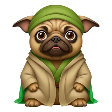 Pug and Yoda mix sticker