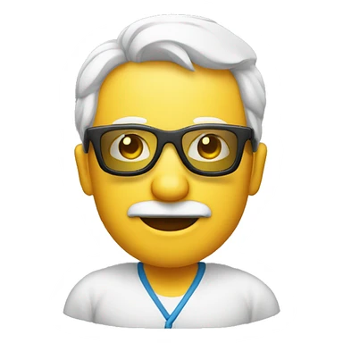 calvo con gafas y 48 años, babrba blanca sticker