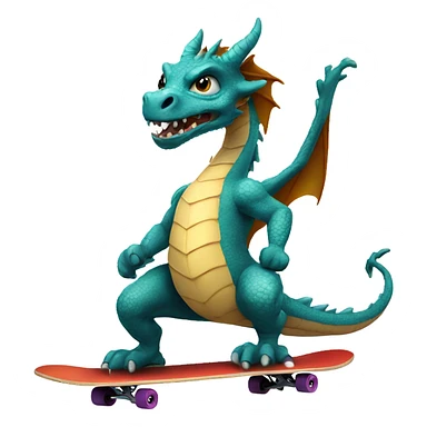 Dragon riding a skateboard  sticker