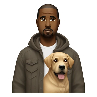 Kanye west with a dog sticker