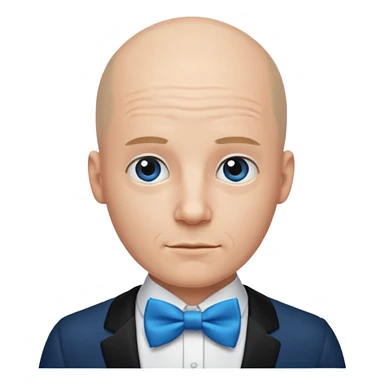 Bald with blue bow tie sticker
