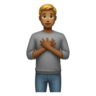 person with hands on chest sticker