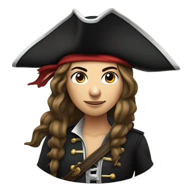 female pirate white sticker
