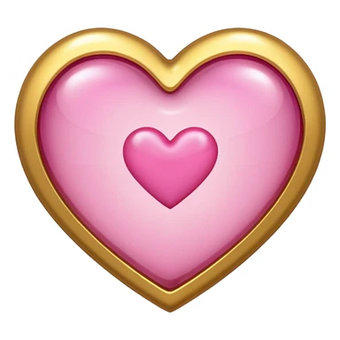 gold heart with one mini pink heart inside of it  sticker