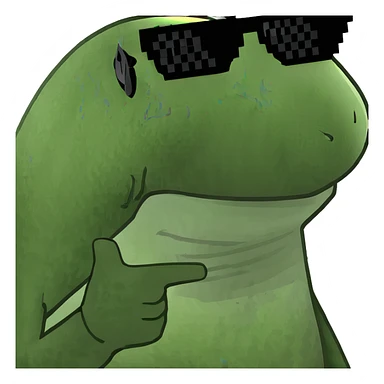 bufo frog meme with sunglasses sticker