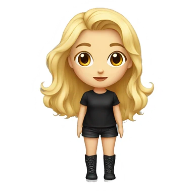 Artist girl with paints blonde beautiful other eye kiss full body and legs. Black shirt sticker