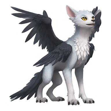 Anthro cool edgy Trico winged animal hybrid full body sticker