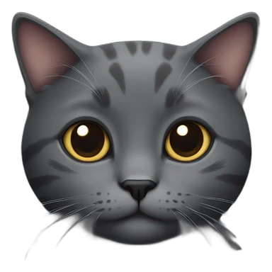 Cute dark grey cat, not fat sticker