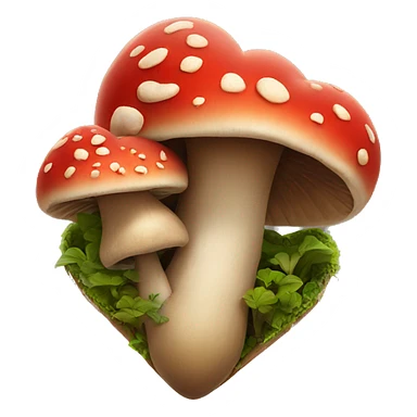 heart with growing mushrooms  sticker