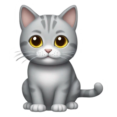 Cute grey cat, not fat sticker