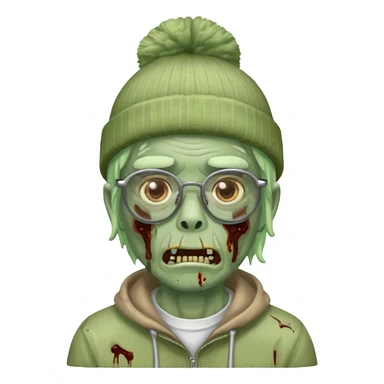 Hazme un zombie con gafas y un gorro de drip sticker