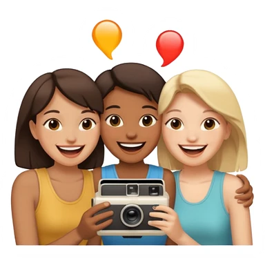 Old Polaroid + friends laughing sticker