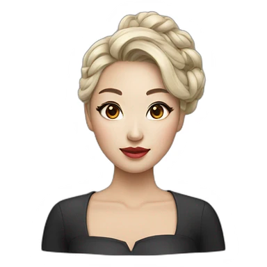 Chinese woman with blusa cuello de tortuga makeup Artist sticker