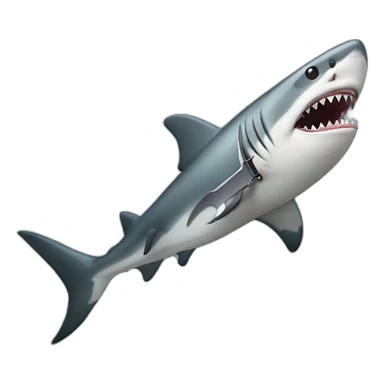 Shark with a knife sticker