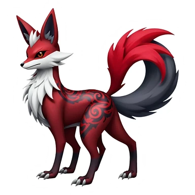 Shiny Exotic Gothic Delphox-Zoroark-Zangoose-hybrid-creature sticker