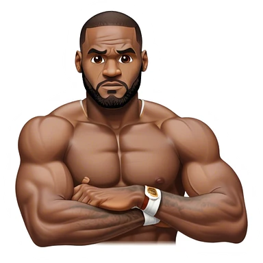 Lebron flexing his muscles sticker