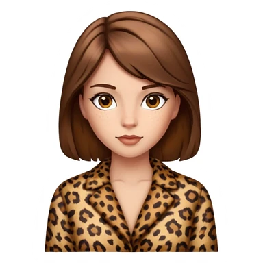Ragazza capelli marroni e leopardo sticker