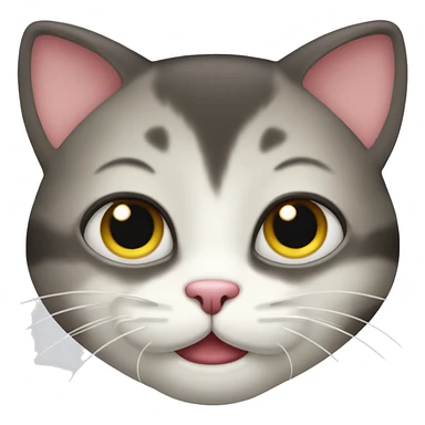 cartoony cat with a “:3” for a face instead of regular features sticker