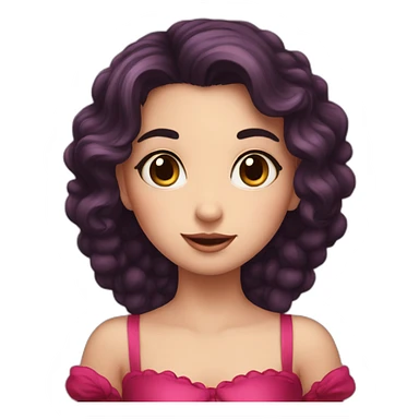 cute raspberry princess with dark hair sticker