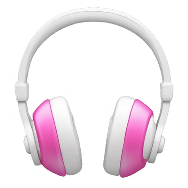 White headphones with pink bow sticker