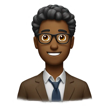 Brown Nerdy fit man sticker