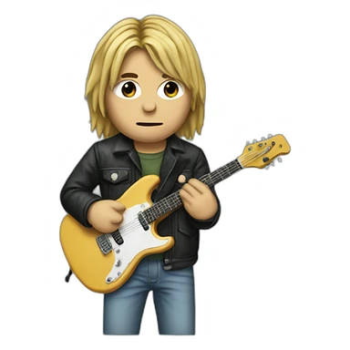 kurt cobain holding guitar sticker